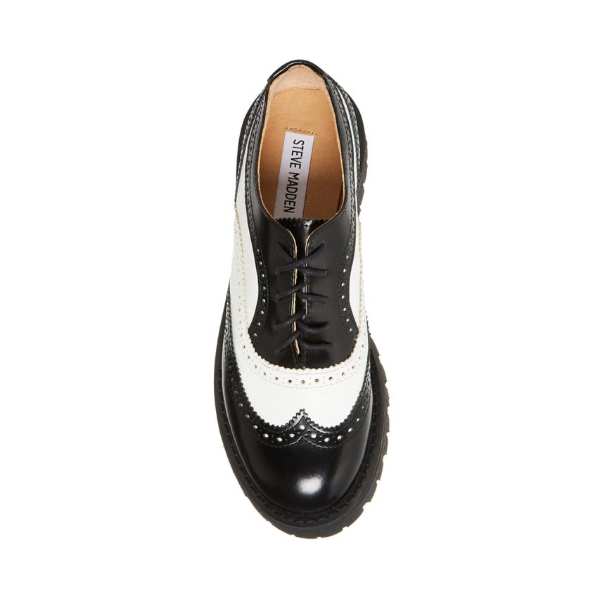 Black / White Steve Madden Lance Women's Platform Shoes | PH 0829HUV